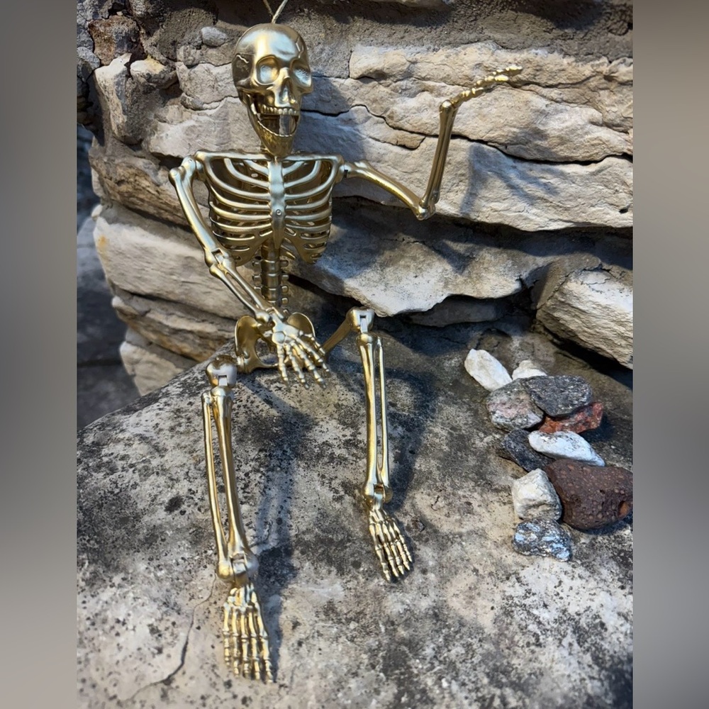 16” gold posable skeleton